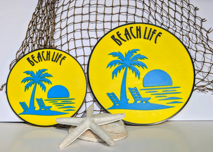 "Beach Life" Round wall Sign