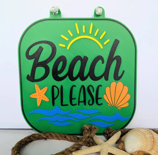 "Beach Please" Patio wall art