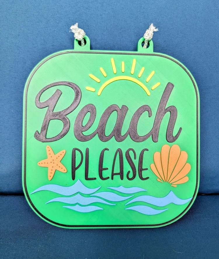 "Beach Please" Patio wall art